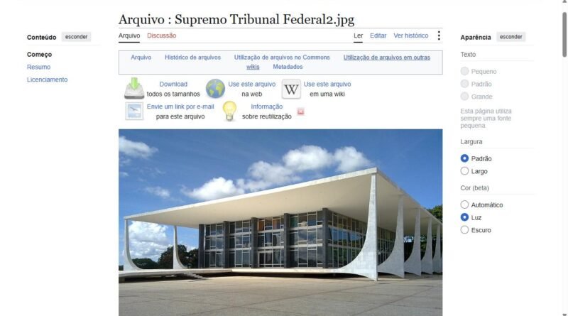 Fachada do edifício-sede do Supremo Tribunal Federal (STF), em Brasília